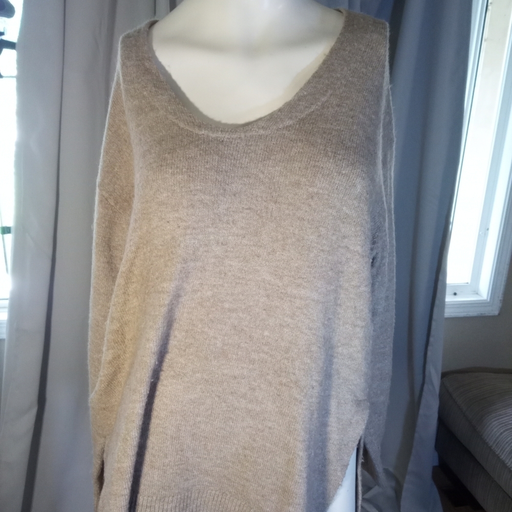 Dex Tan Crew Neck Sweater with Chunky Knit Texture